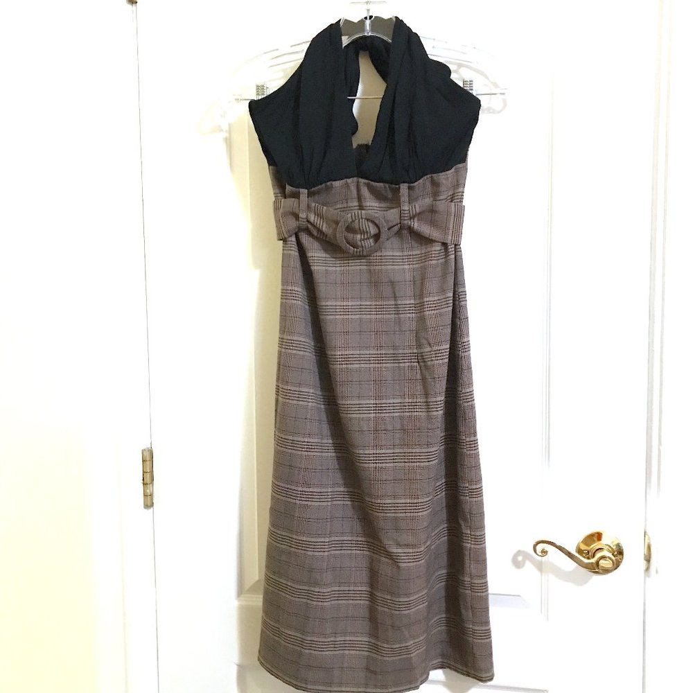Retro Plaid Pencil Wiggle Dress